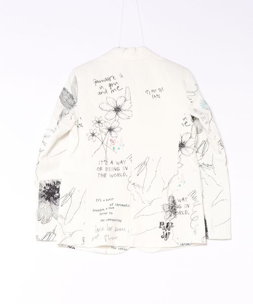 Desigual(デシグアル)の「Floral Graphic Art Blazer / フローラルグラフィックアートブレザー(テーラードジャケット・レディース・ホワイト・S/XS/XL/L)」の3枚目の写真