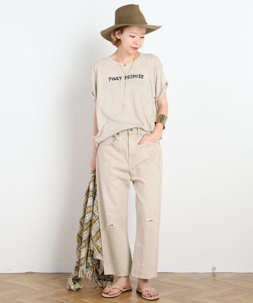 R13（アールサーティーン）の「【R13/アールサーティーン】PINKY PROMISE TEE（Tシャツ/カットソー・レディース・ベージュ・FREE）」の4枚目の写真