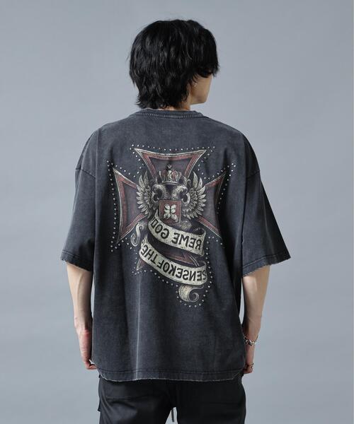 DANKE SCHON(ダンケシェーン)の「DankeSchon/ダンケシェーン/BRUST RHINESTONE STUDS(Tシャツ/カットソー・メンズ・ブラック・M/L)」の1枚目の写真