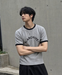 ARCH ヘビーウェイトリンガー半袖Tシャツ [メランジグレー]