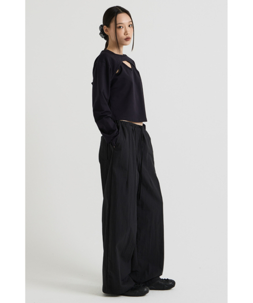 VADEFY（ヴァデファイ）の「コットンレイヤードロングスリーブTシャツ、ブラック（Tシャツ/カットソー・レディース・その他・ONE SIZE）」の6枚目の写真