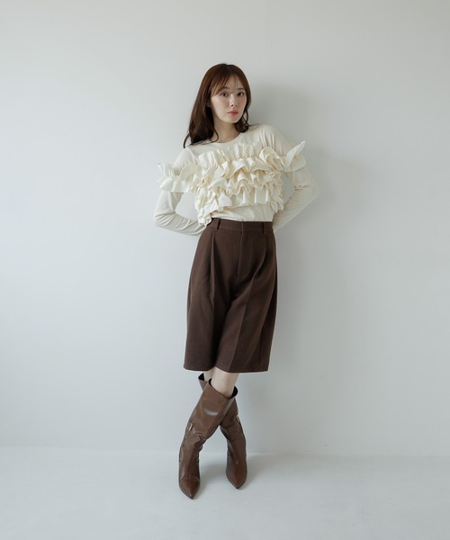 AMUU. PRECIEUSE(アムープレシューズ)の「マルチウェイフリルビスチェプルオーバー(Tシャツ/カットソー・レディース・ブラック/チャコールグレー/アイボリー・FREE)」の19枚目の写真