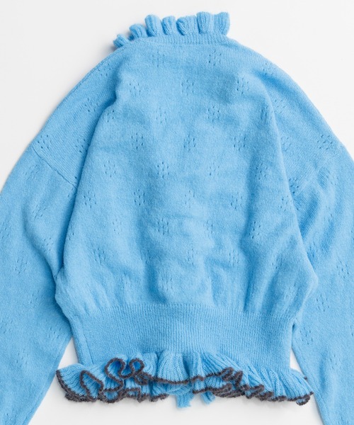 MAISON SPECIAL(メゾンスペシャル)の「V-Neck Frill Cardigan/Vネックフリルカーデ(カーディガン/ボレロ・レディース・ブルー/グレー/ブラック・FREE)」の21枚目の写真