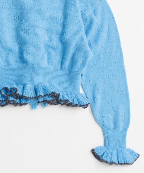 MAISON SPECIAL(メゾンスペシャル)の「V-Neck Frill Cardigan/Vネックフリルカーデ(カーディガン/ボレロ・レディース・ブルー/グレー/ブラック・FREE)」の22枚目の写真