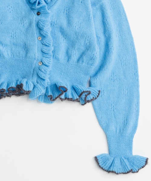 MAISON SPECIAL(メゾンスペシャル)の「V-Neck Frill Cardigan/Vネックフリルカーデ(カーディガン/ボレロ・レディース・ブルー/グレー/ブラック・FREE)」の19枚目の写真