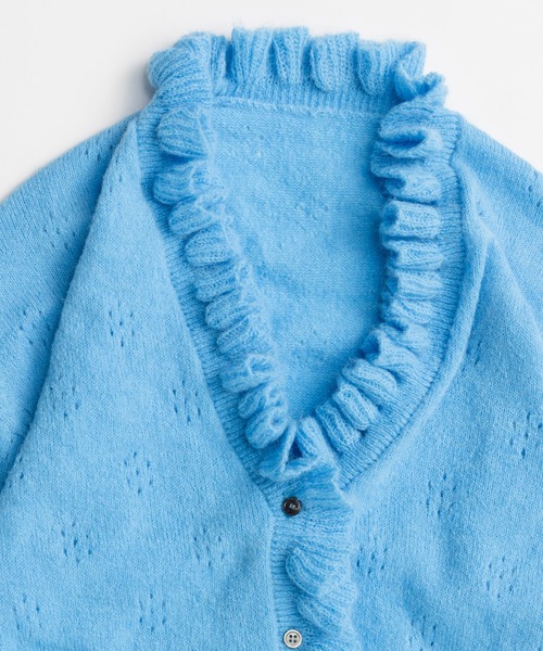 MAISON SPECIAL(メゾンスペシャル)の「V-Neck Frill Cardigan/Vネックフリルカーデ(カーディガン/ボレロ・レディース・ブルー/グレー/ブラック・FREE)」の17枚目の写真