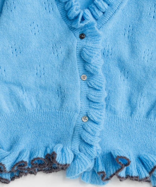 MAISON SPECIAL(メゾンスペシャル)の「V-Neck Frill Cardigan/Vネックフリルカーデ(カーディガン/ボレロ・レディース・ブルー/グレー/ブラック・FREE)」の18枚目の写真