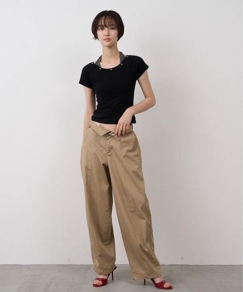 NUJOH(ヌゾ)の「Halter Neck Layered Tee / ホルターネックレイヤードT(Tシャツ/カットソー・レディース・ブラック/グレー/ブルー・FREE)」の8枚目の写真