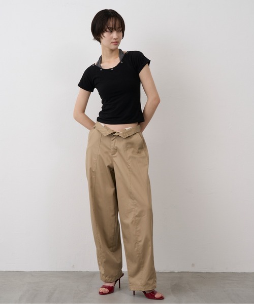 NUJOH(ヌゾ)の「Halter Neck Layered Tee / ホルターネックレイヤードT(Tシャツ/カットソー・レディース・ブラック/グレー/ブルー・FREE)」の9枚目の写真