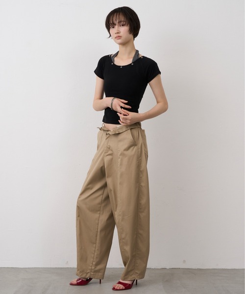 NUJOH(ヌゾ)の「Halter Neck Layered Tee / ホルターネックレイヤードT(Tシャツ/カットソー・レディース・ブラック/グレー/ブルー・FREE)」の11枚目の写真