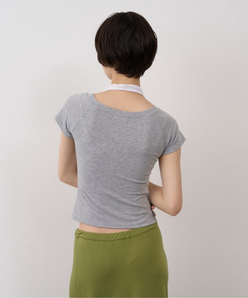 NUJOH(ヌゾ)の「Halter Neck Layered Tee / ホルターネックレイヤードT(Tシャツ/カットソー・レディース・ブラック/グレー/ブルー・FREE)」の22枚目の写真