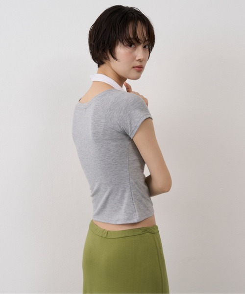 NUJOH(ヌゾ)の「Halter Neck Layered Tee / ホルターネックレイヤードT(Tシャツ/カットソー・レディース・ブラック/グレー/ブルー・FREE)」の21枚目の写真