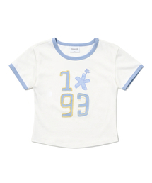 W 1993 フラワーベイビーリンガーTシャツ_ホワイト