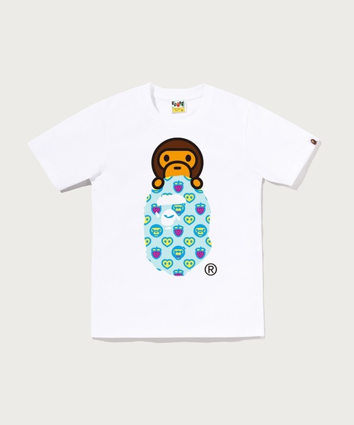 A BATHING APE(アベイシングエイプ)の「MILOGRAM SWEETS MILO ON APE HEAD TEE(Tシャツ/カットソー・レディース・ホワイト/ブラック・XX-SMALL/MEDIUM/X-SMALL/SMALL)」の1枚目の写真