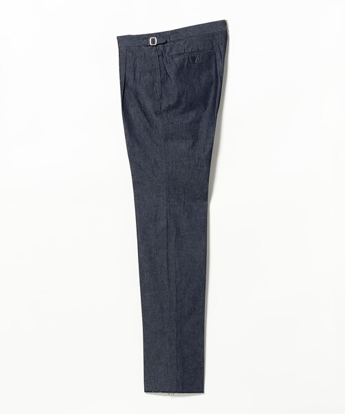 BEAMS F(ビームスエフ)の「デニム 1プリーツ サイドアジャスター スラックス(その他パンツ・メンズ・インディゴブルー・42 8R/44 8R/46 8R/48 8R/50 8R/52 8R)」の3枚目の写真