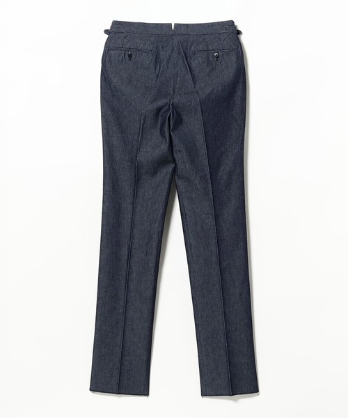 BEAMS F(ビームスエフ)の「デニム 1プリーツ サイドアジャスター スラックス(その他パンツ・メンズ・インディゴブルー・42 8R/44 8R/46 8R/48 8R/50 8R/52 8R)」の7枚目の写真