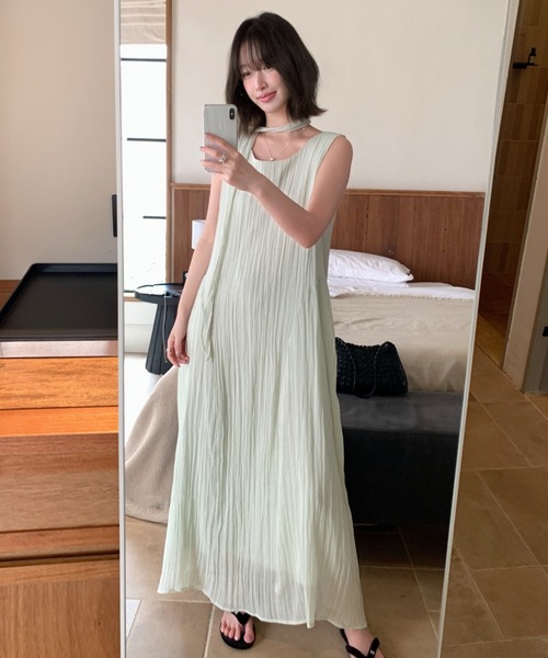 FAVORITO(ファヴォリート)の「ノースリーブワンピース(ワンピース・レディース・グリーン/ホワイト・F)」の15枚目の写真