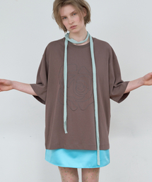 ROSE PATCH T-SHIRT_BROWN