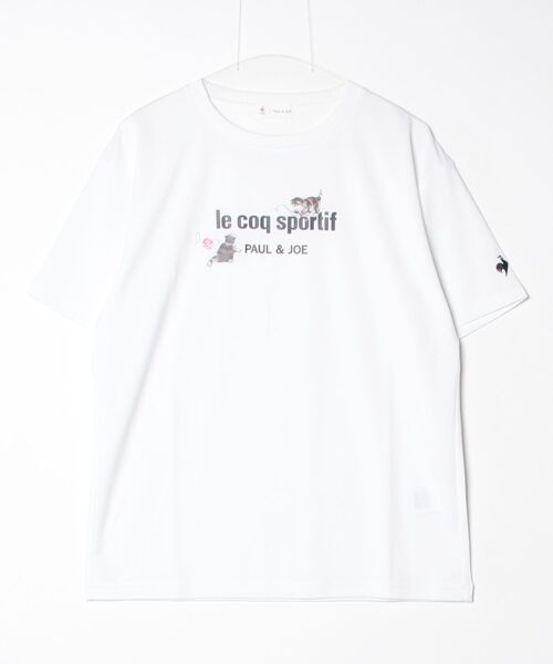 le coq sportif（ルコックスポルティフ）の「PJ collaboration sunscreen box T-shirt（Tシャツ/カットソー・レディース・ネイビー/ピンク/ホワイト・XL/L/S/M）」の2枚目の写真