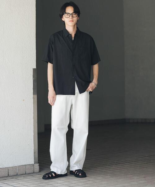 SENSE OF PLACE by URBAN RESEARCH(センスオブプレイスバイアーバンリサーチ)の「シアーリップショートスリーブシャツ(シャツ/ブラウス・メンズ・ブラック/イエロー/ミント・MEDIUM/LARGE)」の17枚目の写真