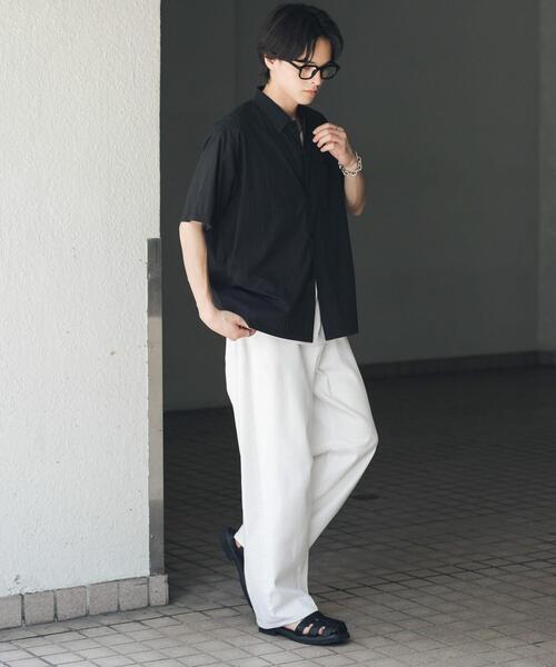 SENSE OF PLACE by URBAN RESEARCH(センスオブプレイスバイアーバンリサーチ)の「シアーリップショートスリーブシャツ(シャツ/ブラウス・メンズ・ブラック/イエロー/ミント・MEDIUM/LARGE)」の18枚目の写真