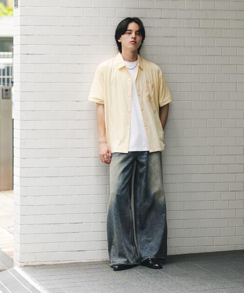 SENSE OF PLACE by URBAN RESEARCH(センスオブプレイスバイアーバンリサーチ)の「シアーリップショートスリーブシャツ(シャツ/ブラウス・メンズ・ブラック/イエロー/ミント・MEDIUM/LARGE)」の11枚目の写真