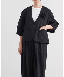 salle de bal（サルデバル）の「【 un cinq / アンサンク 】 Light Tropical Stretch Halfsleeve Jacket / ライト トロピカル ストレッチ ハーフスリーブ ジャケット　U26-31　DLI（テーラードジャケット）」