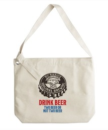 Ol' Basics（オール・ベーシックス） ショルダーバッグ キャンバス ボトルキャップイラスト ロゴ プリント 鞄 BAG アメカジ メンズ レディース ユニセックス