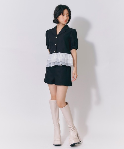 REDYAZEL(レディアゼル)の「【Classic Button Series】クラシックマルチボタンハイウエストショートパンツ(その他パンツ・レディース・ブラック/ベージュ/オフホワイト・FREE)」の8枚目の写真