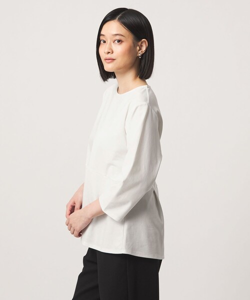 A DAY IN THE LIFE UNITED ARROWS（アデイインザライフユナイテッドアローズ）の「ポンチ ペプラムカットソー 7分袖＜A DAY IN THE LIFE＞（Tシャツ/カットソー・レディース・ブラック/オフホワイト/ダークグレー・FREE）」の4枚目の写真