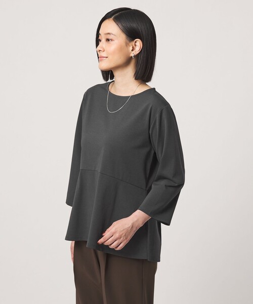 A DAY IN THE LIFE UNITED ARROWS（アデイインザライフユナイテッドアローズ）の「ポンチ ペプラムカットソー 7分袖＜A DAY IN THE LIFE＞（Tシャツ/カットソー・レディース・ブラック/オフホワイト/ダークグレー・FREE）」の6枚目の写真