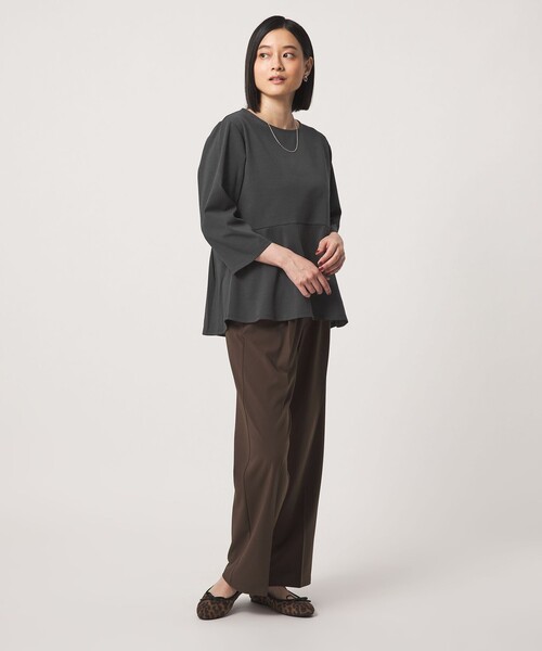A DAY IN THE LIFE UNITED ARROWS（アデイインザライフユナイテッドアローズ）の「ポンチ ペプラムカットソー 7分袖＜A DAY IN THE LIFE＞（Tシャツ/カットソー・レディース・ブラック/オフホワイト/ダークグレー・FREE）」の7枚目の写真