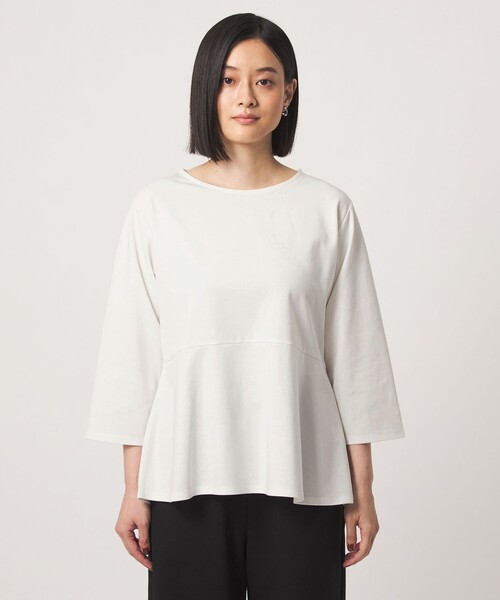 A DAY IN THE LIFE UNITED ARROWS（アデイインザライフユナイテッドアローズ）の「ポンチ ペプラムカットソー 7分袖＜A DAY IN THE LIFE＞（Tシャツ/カットソー・レディース・ブラック/オフホワイト/ダークグレー・FREE）」の8枚目の写真