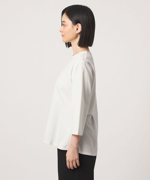 A DAY IN THE LIFE UNITED ARROWS（アデイインザライフユナイテッドアローズ）の「ポンチ ペプラムカットソー 7分袖＜A DAY IN THE LIFE＞（Tシャツ/カットソー・レディース・ブラック/オフホワイト/ダークグレー・FREE）」の9枚目の写真