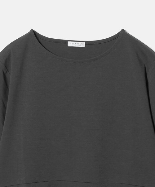 A DAY IN THE LIFE UNITED ARROWS（アデイインザライフユナイテッドアローズ）の「ポンチ ペプラムカットソー 7分袖＜A DAY IN THE LIFE＞（Tシャツ/カットソー・レディース・ブラック/オフホワイト/ダークグレー・FREE）」の13枚目の写真
