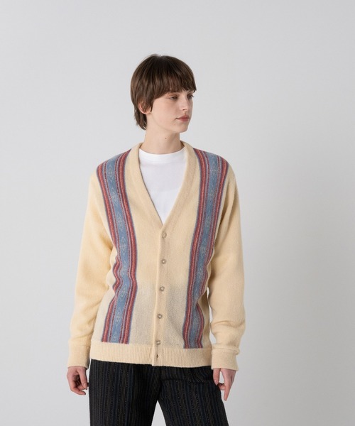 PENDLETON(ペンドルトン)の「アルパカ混 ネイティブストライプカーディガン(カーディガン/ボレロ・メンズ・ネイビー/ブラウン系その他/Cobalt・LARGE/SMALL/MEDIUM)」の1枚目の写真