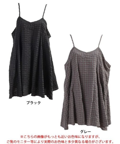 GOLDJAPAN(ゴールドジャパン)の「チェック柄キャミチュニック【大きいサイズ対応】(チュニック・レディース・グレー/ブラック・4L~5L/LL~3L)」の18枚目の写真