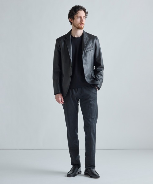 MEN'S BIGI（メンズビギ）の「ジョーゼットボンディング モックネックプルオーバー［ストレッチ］（スウェット・メンズ・ブラック/オフホワイト/モカ・02/03）」の8枚目の写真