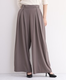 laulea ビット付タックワイドパンツ