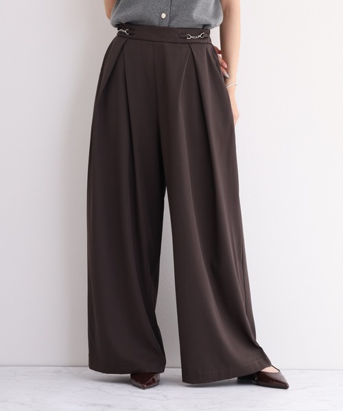laulea(ラウレア)の「laulea ビット付タックワイドパンツ(スラックス・レディース・グレー/ダークグレー/ブラウン/ブラック・M)」の20枚目の写真