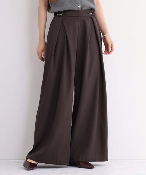 laulea(ラウレア)の「laulea ビット付タックワイドパンツ(スラックス・レディース・グレー/ダークグレー/ブラウン/ブラック・M)」の19枚目の写真