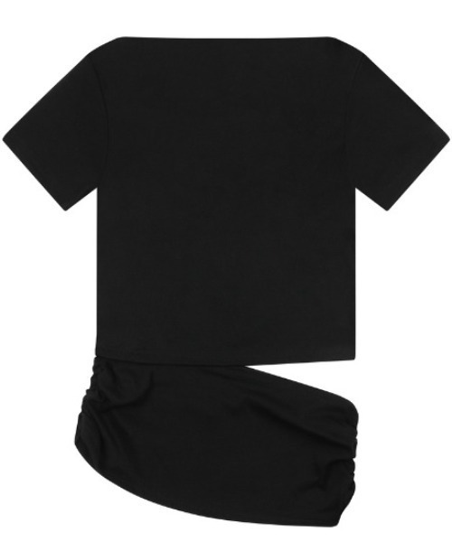 MUCENT(ムセント)の「A'GEM/9 × .kom 『MUCENT/ムセント』RIVA SHIRRING SLIT OFF SHOULDER HALF TEE/ リバシャーリングスリットオフショルダー半袖Tシャツ(Tシャツ/カットソー・レディース・ブラック/ホワイト・FREE)」の9枚目の写真