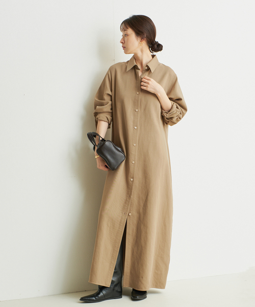 plage（プラージュ）の「R’IAM シャツワンピース（シャツワンピース・レディース・キャメル/ブラック・38/36）」の4枚目の写真