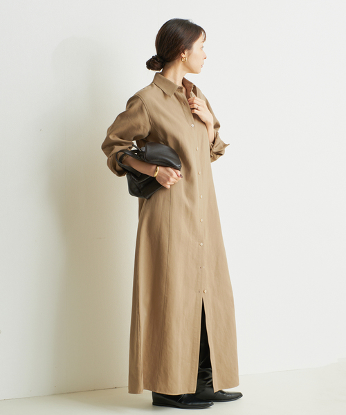 plage（プラージュ）の「R’IAM シャツワンピース（シャツワンピース・レディース・キャメル/ブラック・38/36）」の11枚目の写真