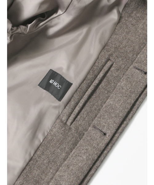 ADHOC(アドホック)の「男女共用セミオーバーバルマカンコート (LT-BROWN) (HBAHC90)(チェスターコート・レディース・その他・FREE/100/95/105)」の5枚目の写真