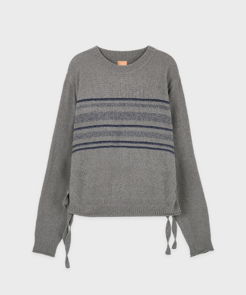 SINOON(シヌーン)の「Velvet String Pullover (Grey)(ニット/セーター・レディース・ライトグレー・FREE)」の4枚目の写真