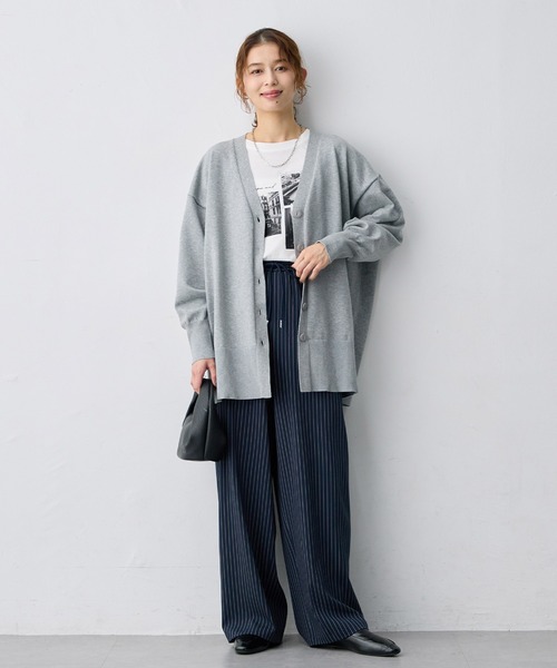 anyfee(エニフィー)の「【anyfee/大きいサイズ】ストライプとろみイージーパンツ(その他パンツ・レディース・ネイビー/グレー・3L/5L1/LL/3L1/LL1/5L/4L1/4L)」の3枚目の写真