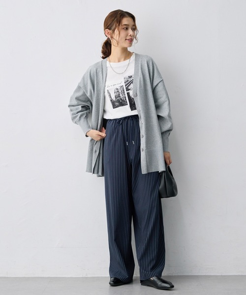 anyfee(エニフィー)の「【anyfee/大きいサイズ】ストライプとろみイージーパンツ(その他パンツ・レディース・ネイビー/グレー・3L/5L1/LL/3L1/LL1/5L/4L1/4L)」の5枚目の写真