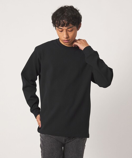 A DAY IN THE LIFE UNITED ARROWS(アデイインザライフユナイテッドアローズ)の「クリアワッフル リラックス カットソー<A DAY IN THE LIFE>(Tシャツ/カットソー・メンズ・ダークグレー/ホワイト/ブラック・L/M/S)」の4枚目の写真