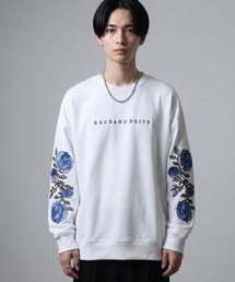 RE730（アールイーセブンサーティー）の「Sleeve rose embroidery wide sweatshirt / 袖ローズ刺繍 ワイドスウェット unisex（スウェット）」